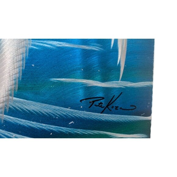 Tropical Palm Tree Metal Wall Art Set - Signed By Artist  Pete Koza- 12" x 8" - - Picture 11 of 11